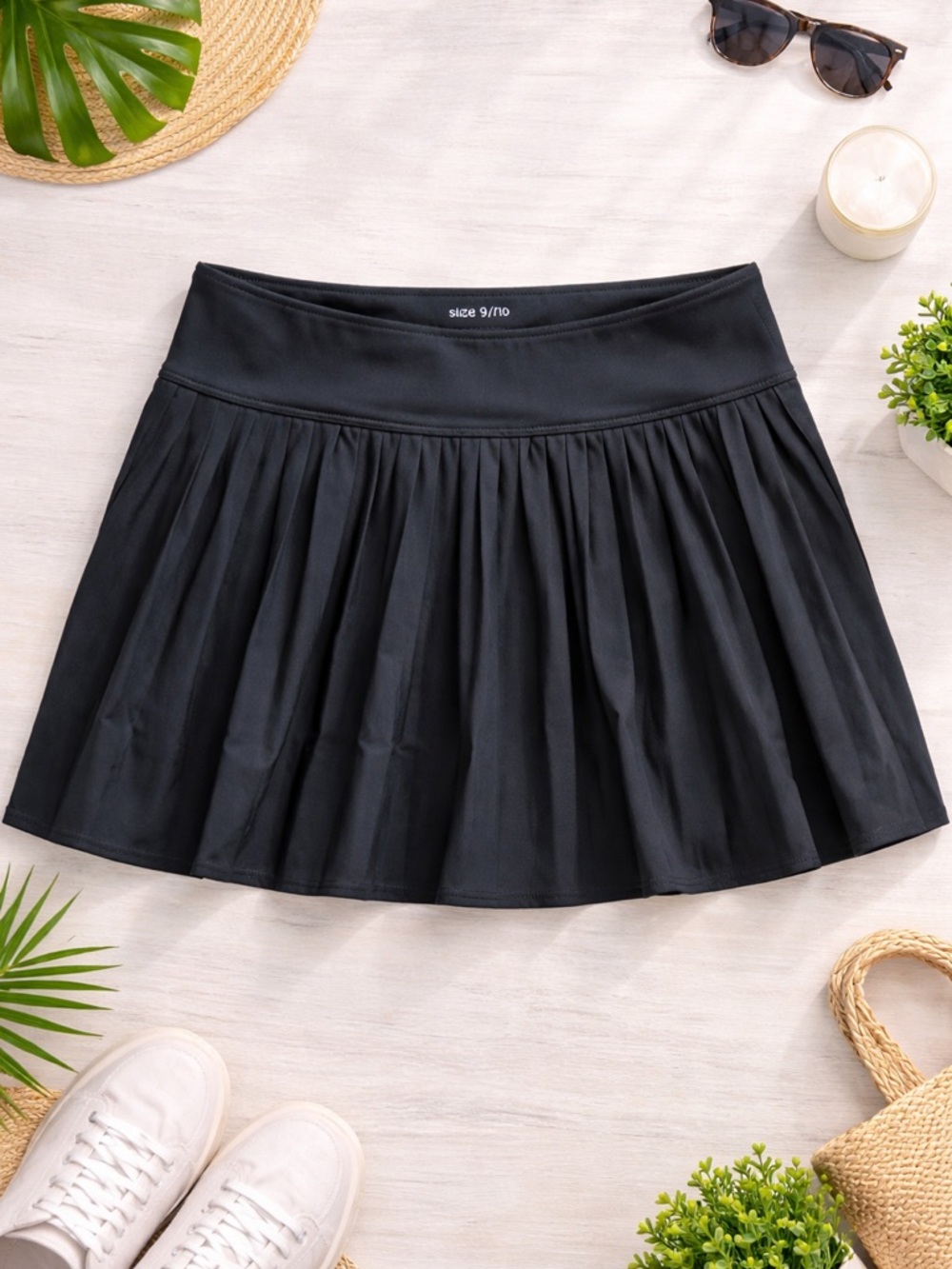 abercrombie kids Black Pleated Tennis Skirt